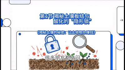 第1节（入门篇）： 为什么你的肥料&ldquo;喂&rdquo;不进去？&mdash;&mdash;揭秘土壤板结与酸化的&ldquo;隐形锁&rdquo;，课程：《揭秘土壤的秘密：让土地帮你赚钱》#识农AI